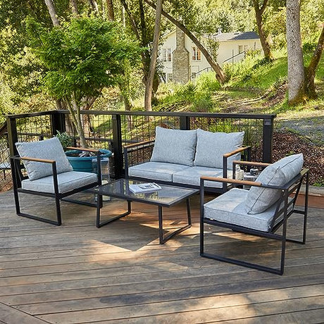 Courtyard Patio Furniture Set, 4-Piece Outdoor Patio Set