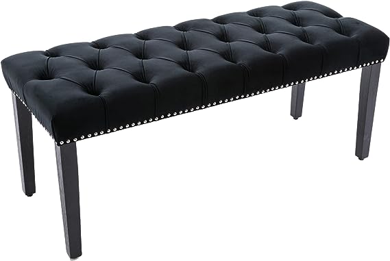 Button-Tufted Ottoman Bench, Upholstered Bedroom Benches