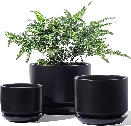 Ceramic Plant Pots, 4.3+5.3+6.8 inch, Set of 3