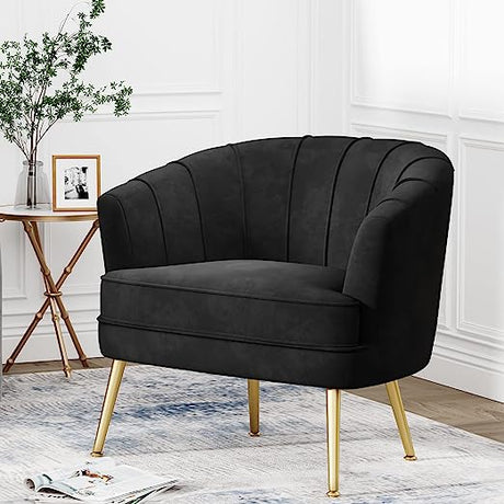 Velvet Accent Chair, Upholstered Modern Single Sofa Side Chair