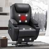 Electric Power Lift Recliner Chair PU Leather Sofa Chair for Elderly with Massage