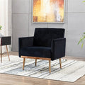 Modern Velvet Accent Chair, Living Room, Bedroom Leisure Single Sofa Chair (with Gold Metal feet)