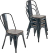 Metal Dining Chair Farmhouse Tolix Style for Kitchen Dining Room