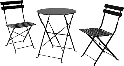 3-Piece Bistro Set Folding Outdoor Furniture Sets with Premium Steel Frame