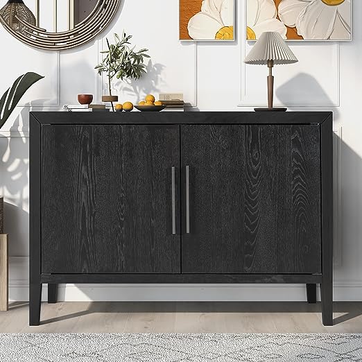 Farmhouse Modern Sideboard Table with Storage, Dining Room Buffet Cabinet