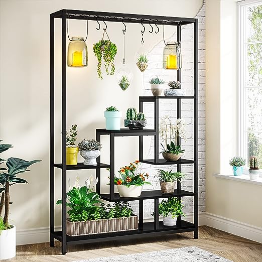 Tribesigns 5-Tier White & Beige Ladder Plant Stand