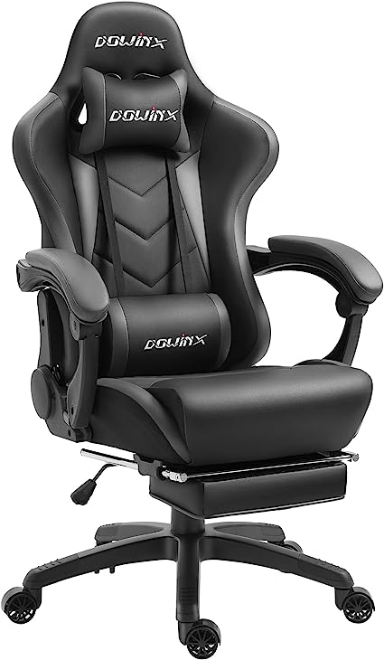 Gaming Chair Ergonomic Racing Style Recliner with Massage Lumbar Support, Office Armchair for Computer PU Leather E-Sports Gamer Chairs