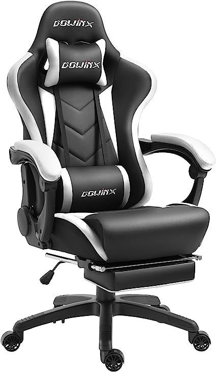 Gaming Chair Ergonomic Racing Style Recliner with Massage Lumbar Support, Office Armchair for Computer PU Leather E-Sports Gamer Chairs