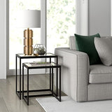 Rectangular Nested Side Table in Brass, Table for Living Room