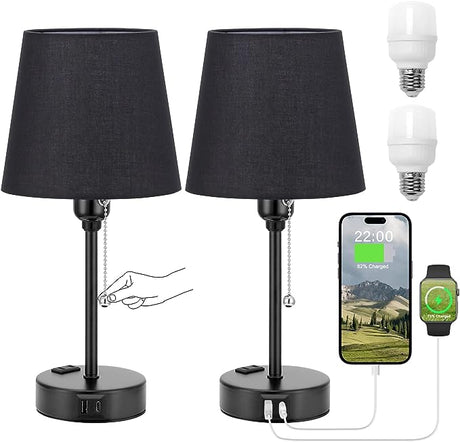 Bedside Lamps for Bedrooms Set of 2 Nightstand