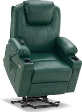 Electric Power Lift Recliner Chair Sofa with Massage and Heat for Elderly, 3 Positions, 2 Side Pockets, and Cup Holders