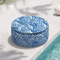 Indoor/Outdoor Inflatable Ottoman D21 x H9 inch, Round Footstool Inflatable Foot Rest Ottoman