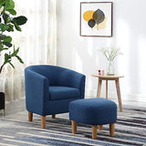 Modern Accent Chair, Upholstered Arm Chair Linen Fabric Single Sofa Chair