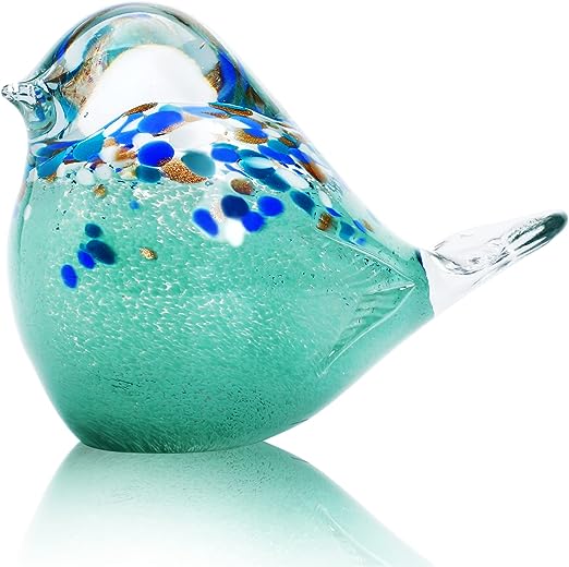 7inch Blown Glass Bird Figurine Collectibles Handcrafted Bird Paper