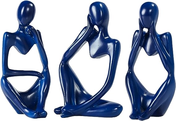 Thinker Statue Gold Decor Abstract Art Sculpture, Golden Resin Collectible Figurines