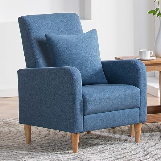 Modern Upholstered Accent Chair Armchair with Pillow Room Side Chai