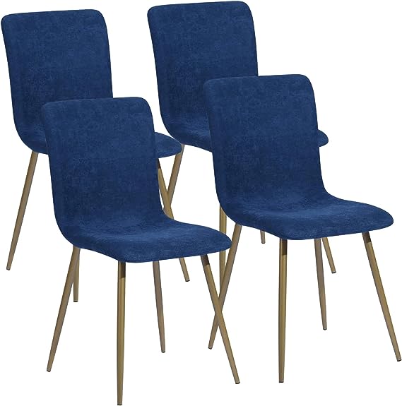 Dining Chairs Set of 4 Modern Suede PU Leather Comfortable Side Seating