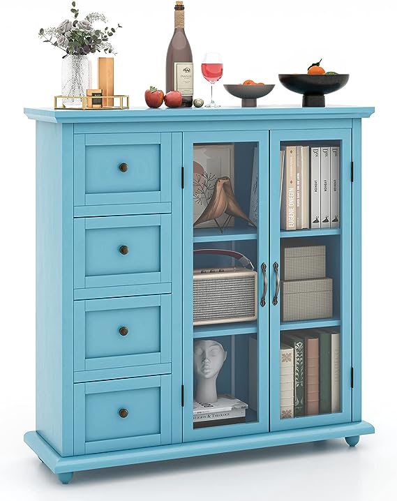 Buffet Sideboard Storage Cabinet, Console Table with 4 Drawers