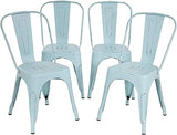 Metal Dining Chairs Set of 4 Indoor Outdoor Chairs Patio Chairs