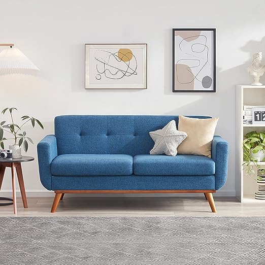 Tbfit 65" W Loveseat Sofa, Mid Century Modern Decor Love Seat