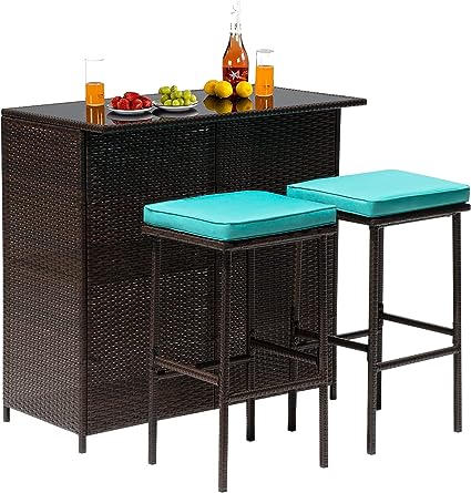 Wicker Patio Furniture 3 Piece Patio Set Chairs