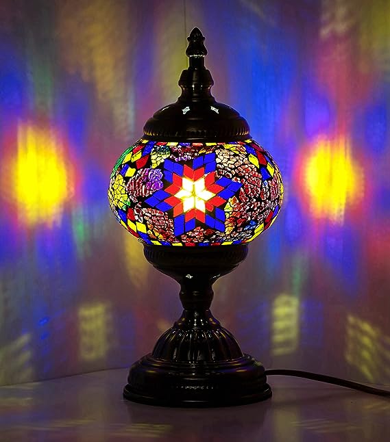 Turkish Mosaic Glass Decorative Table Lamp Moroccan Lantern