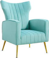 Modern Velvet Accent Living Room Chair, Wingback Arm Chair