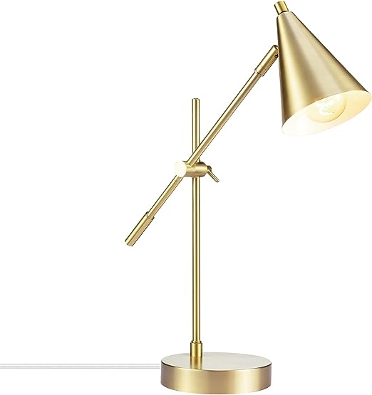 52098 Pratt 20" Desk/Table Lamp, Matte Brass Finish