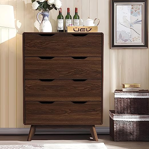 6 Drawer Dresser ,Modern Dresser Chest with Wide Drawers and Metal Handles