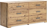 Paxberry Boho Chic 6 Drawer Dresser, Whitewash