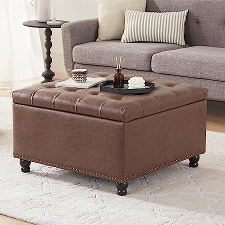 Large Square Storage Ottoman Bench