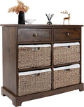 Wicker Basket Storage Cabinet, Wicker Storage Cabinet with Drawers and Basket
