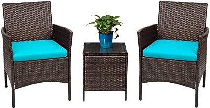 3 Pieces Patio Furniture Sets Clearance Rattan Wicker Chairs with Table