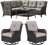 Wicker Patio Furniture Set - 7 Seater Rattan