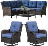 Wicker Patio Furniture Set - 7 Seater Rattan