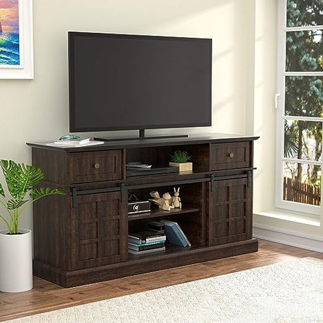 Entertainment Center, Farmhouse TV Stand for 65 inch TV, 58" Wood TV Stand