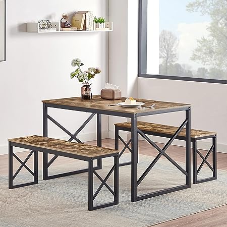 Kitchen Table with 2 Benches for 4