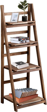 Ladder Shelf, 4-Tier Bookshelf, Black Shelves, Storage Rack Plant Stand