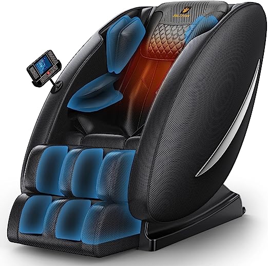 Massage Chair Recliner with Zero Gravity, Full Body Massage Chair with Heating, Bluetooth Speaker, Airbags, Foot Roller, Touch Screen