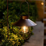 2Pack Solar Metal Hanging Lantern Flickering Candle with Shepherd Hook