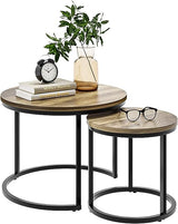 Round Nesting Coffee Table, 31.5" White Modern Accent