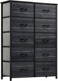 10 Drawer Dresser - Fabric Storage Tower,  Living  Room, Hallway, Closets & Nursery - Sturdy Steel Frame