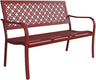 Garden Bench, Outdoor Benches with Anti-Rust Steel Metal Frame, Patio Seating