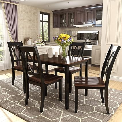 Dining Table Set, Dining Room Set for 4, Kitchen Table Sets, Wood Dining Table