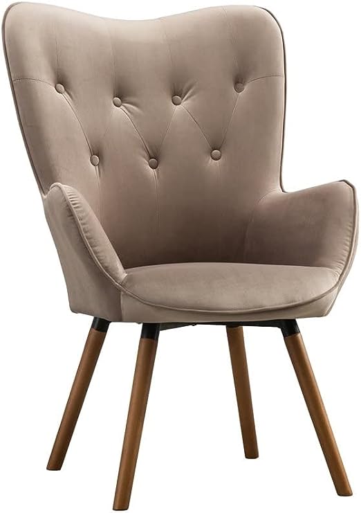 AC155YL Doarnin Silky Velvet Tufted Button Accent Chair, Yellow