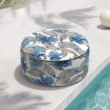 Indoor/Outdoor Ottoman D21 x H9 inch, Footstool Foot Rest Ottoman