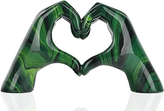 Golden Gesture Decoration, Love Finger Statue Modern, Modern Art Sculpture