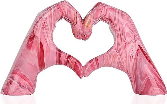 Golden Gesture Decoration, Love Finger Statue Modern, Modern Art Sculpture