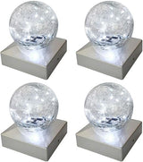 4x4 Solar Lights Deck Fence Railing  Decorative Powered Gazing Ball Caps