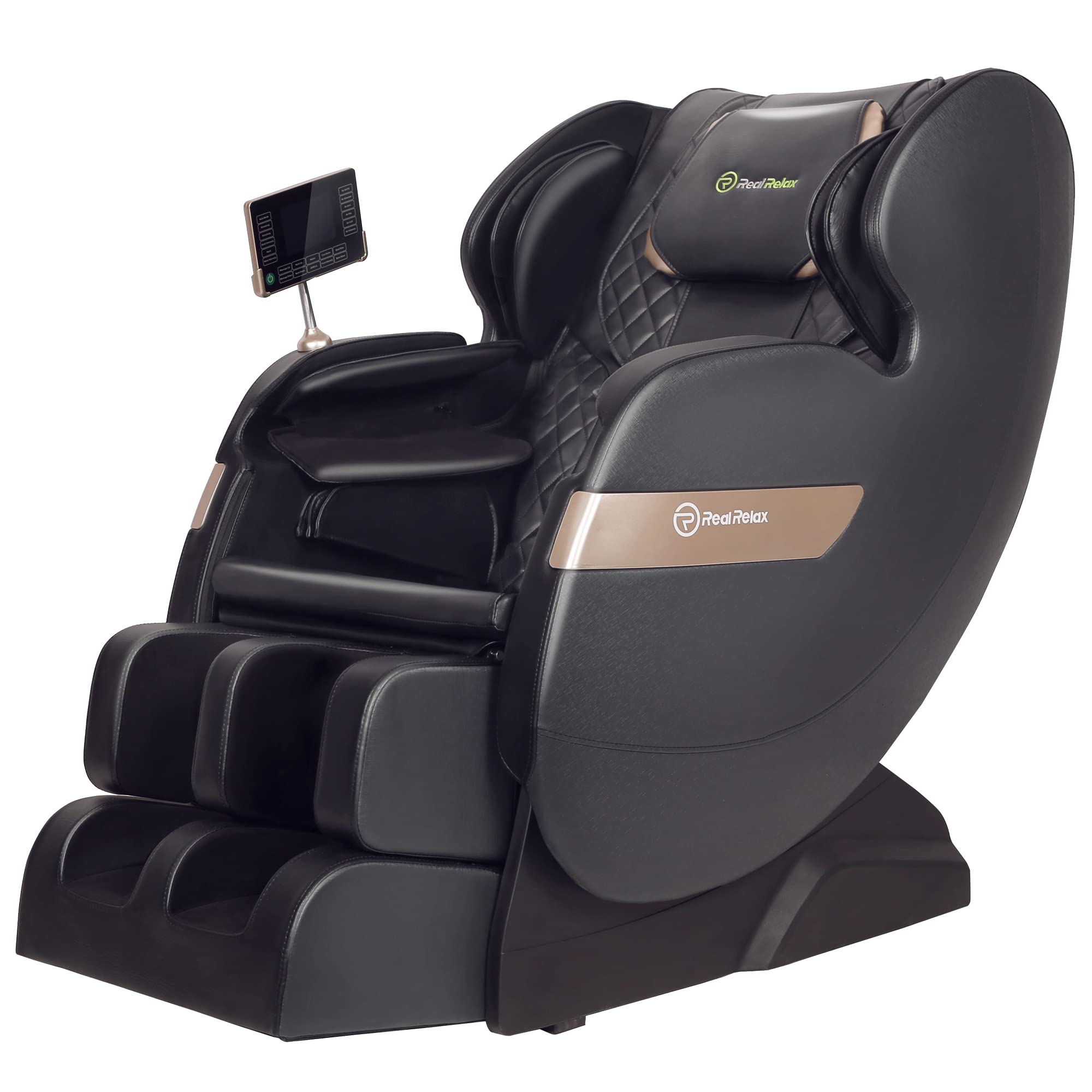 CoreRelief S-Track Massage Chair in Black Reclined – Side View